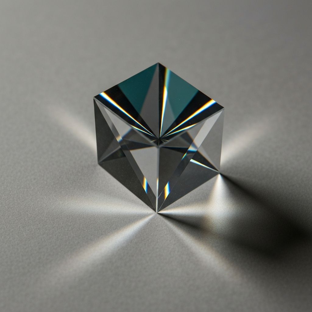 Lichtbrechung durch Glas symbolisiert wissenschaftliche Analyse